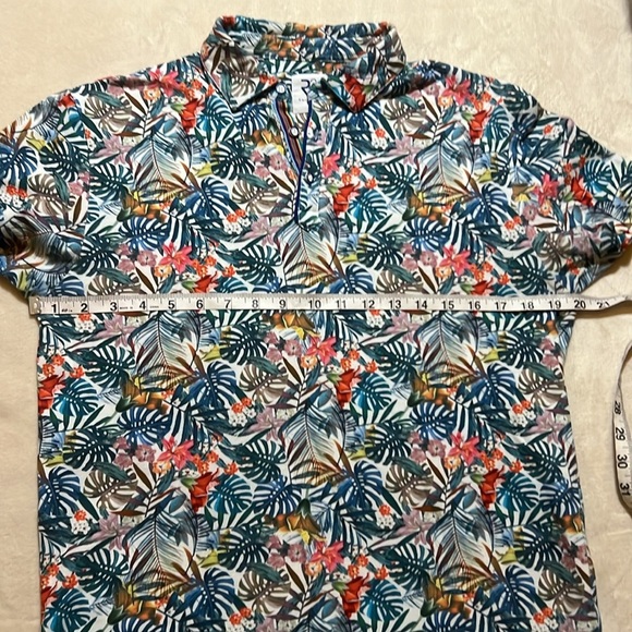 R2 Amsterdam Men's Tropical Print Polo Shirt sz M EUC - Picture 8 of 11